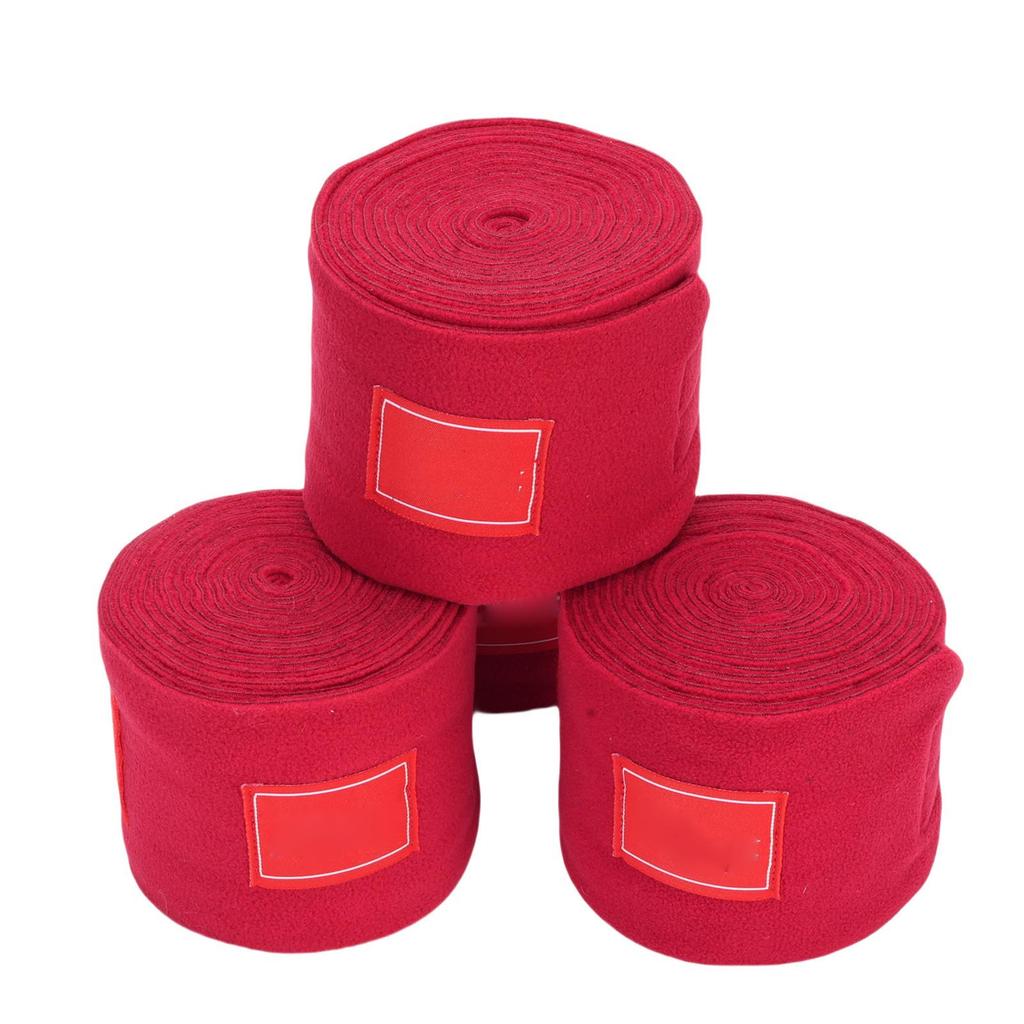Horse Polo Leg Wraps Set of 4 Polyester Protective Bandage 10cm Width Thicken Lengthen Red