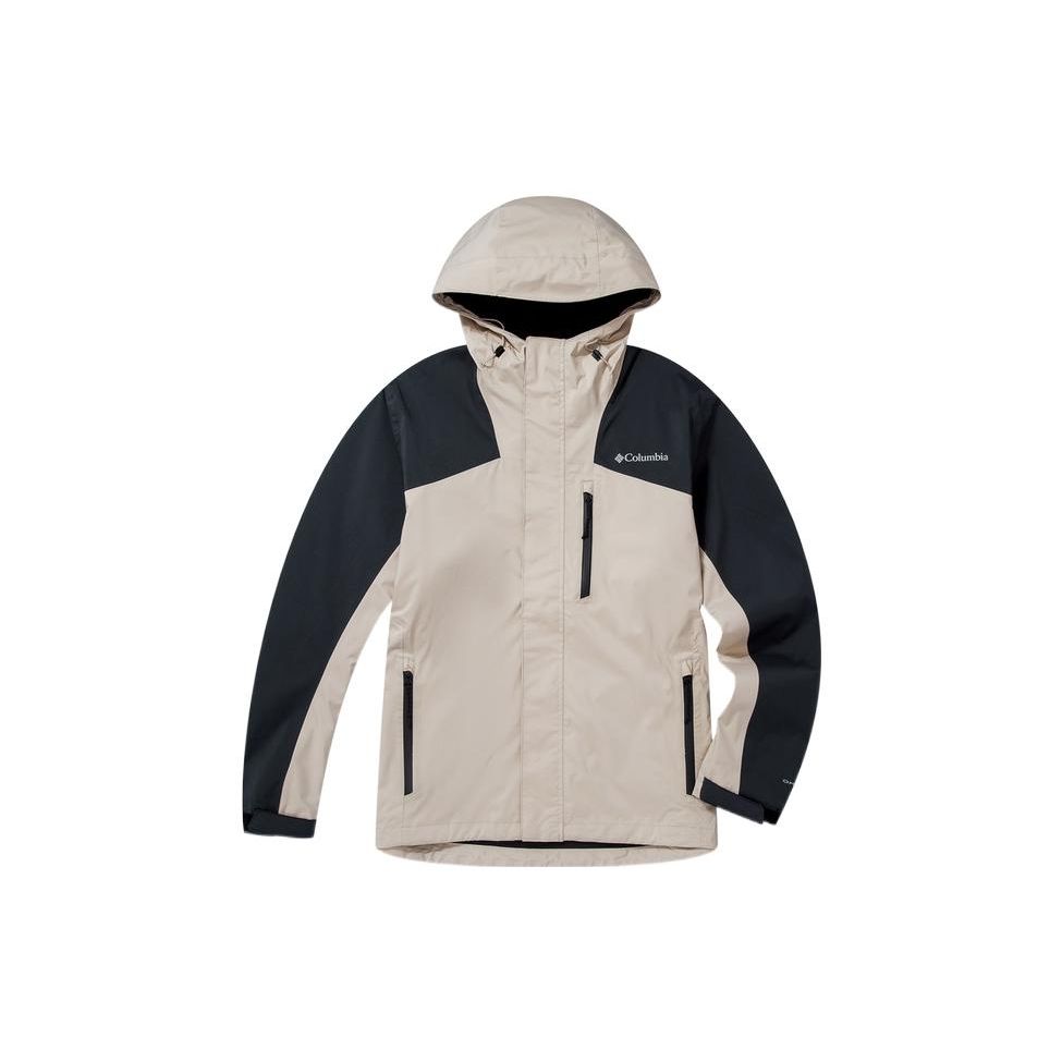 Columbia Outdoor Zip-Up Hooded Waterproof Windproof Lightweight Jacket Men Jackets Khaki WE2900-271