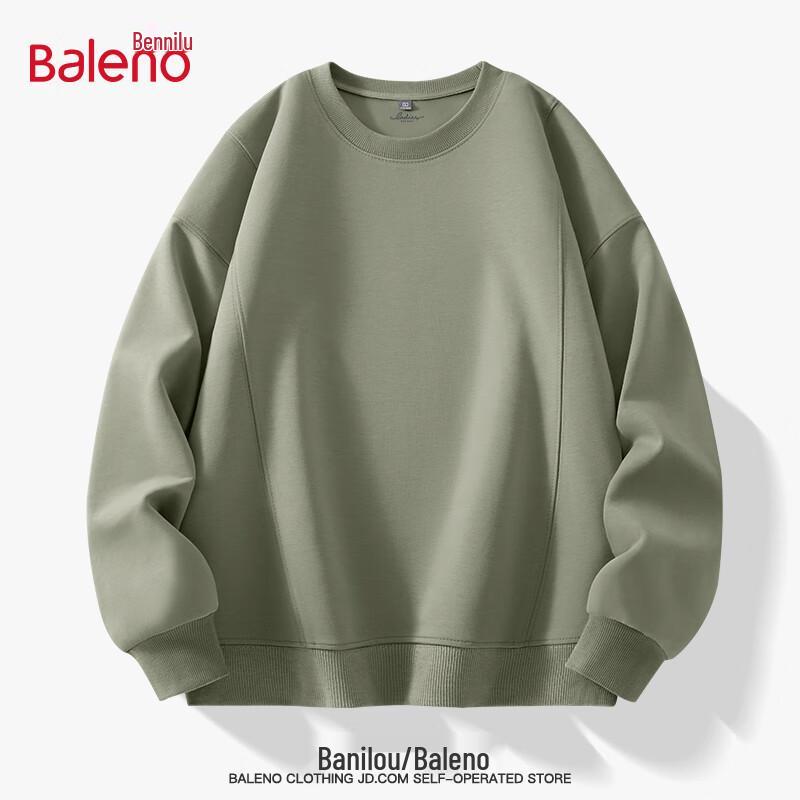 Baleno Men's 2025 Spring/Autumn Loose Fit Solid Crew Neck Sweatshirt