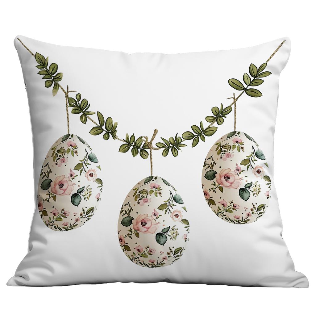 Neues Ostern Retro Floral Hase Ei Push Kissenbezug Zuhause Sofa Kissenbezug
