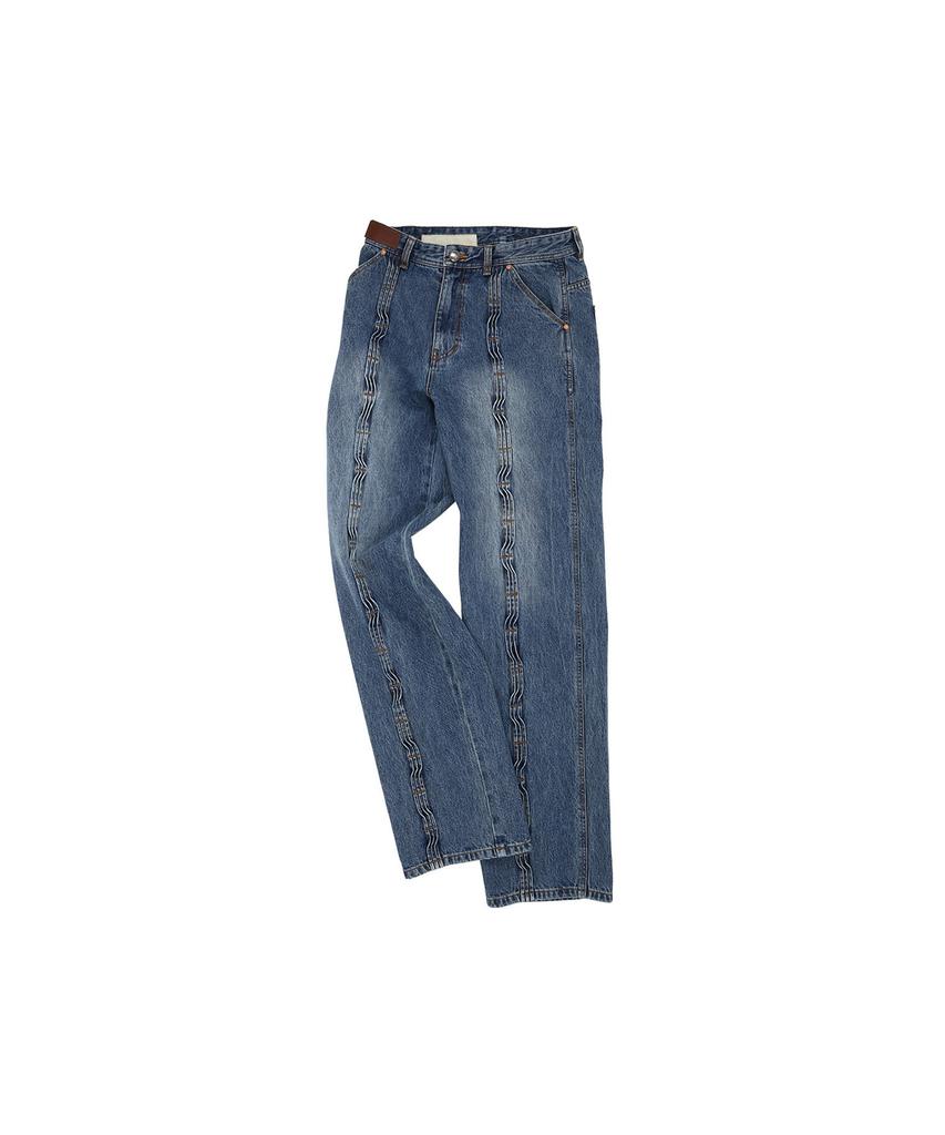 ADSB ANDERSSON BELL Wave Wide Leg Jeans Apa682M(Washed Blue)