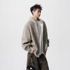 Men's Autumn/Winter Hooded Striped Knit Cardigan Sweater - Loose Fit, Casual Style, Couples' Wear