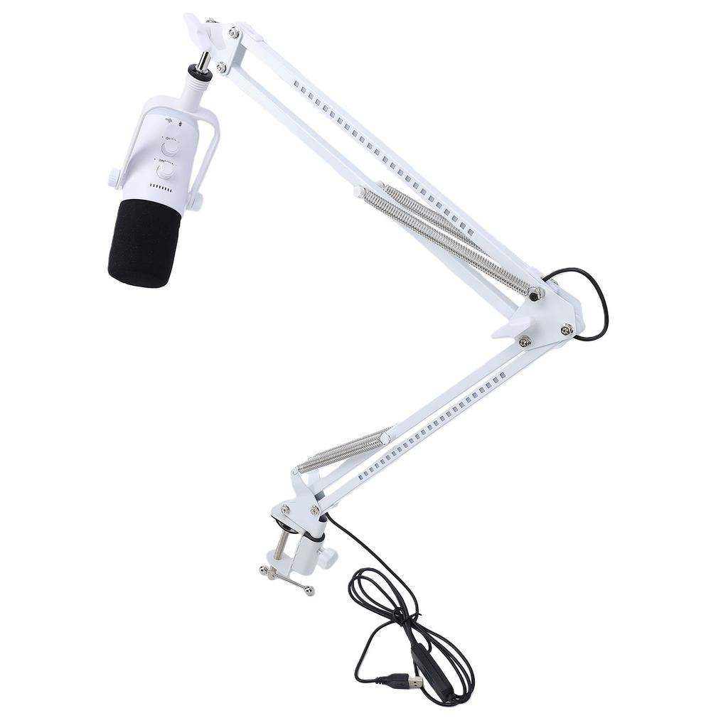 Gaming USB Microphone for PC Dynamic RGB Noise Cancellation Condenser Mic with Boom Arm for Strming Podcast
