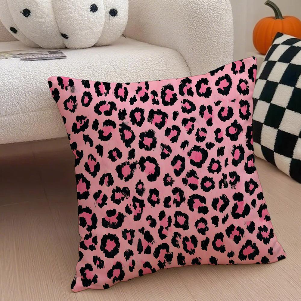 Lleopard print Cushion Cover Linen Pillow Case Soft Breathable Protective Couch Room Decoration