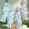 1PC Light Blue Peony Flower Watercolor Print 750ml Color Plastic Sports Water Bottle Leakproof Flip Straw Lid Suitable for Sports Office Home Use