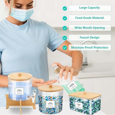 3 Pack Laundry Organization Storage Set Liquid Laundry Detergent Dispenser with Shelf & Cup, Laundry Pods Dryer Sheets Container