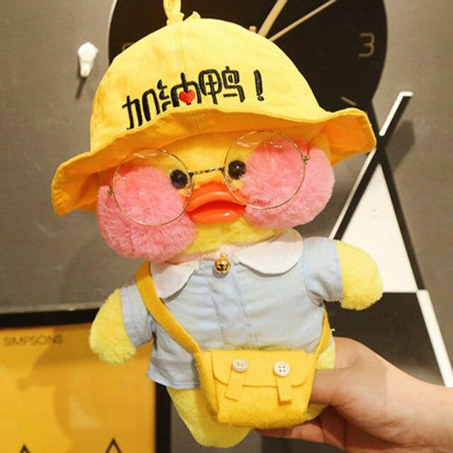 30cm Cute Plushie Lalafanfan Yellow Duck Stuffed Animals Soft Plush Toys For Girls Kids Kawaii Doll Birthday Christmas Gift 
