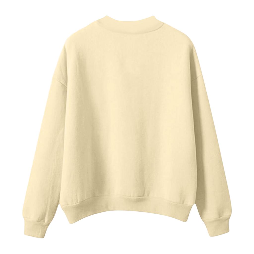 Women's Fashionable Casual Long-Sleeved Christmas Letter Print Crew-Neck Sweatshirt