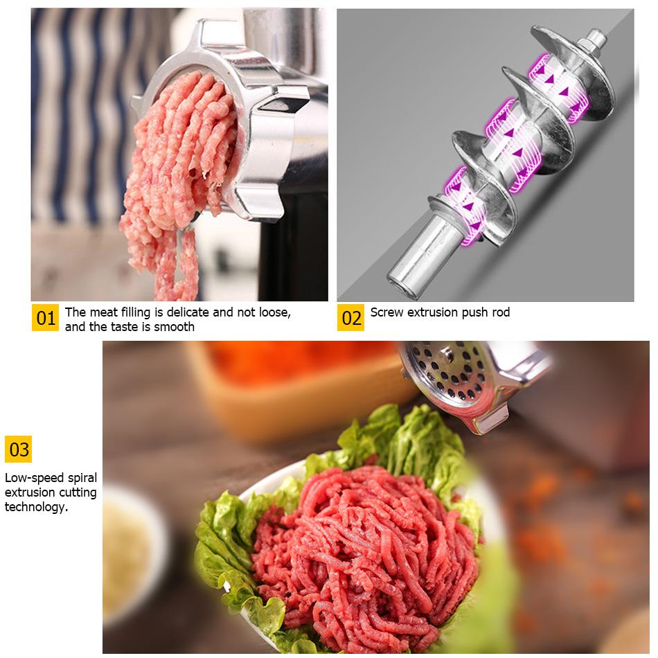 High Power Electric Meat Grinder Heavy Duty Meat Mincer Home Sausage Stuffer Meat Mincer Kitchen Food Processor 800W