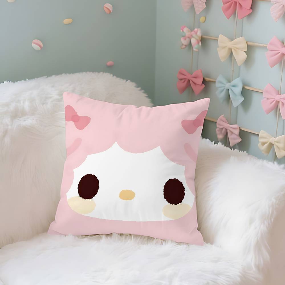 CuteSsanrioSkawaii Case Plush Fabric Soft Pillowcase Double Sided Print Cushion Cover Household Gifts