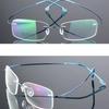 Titanium Alloy Rimless Glasses Frame Men Prescription Eyeglasses Myopia Optical Frame Screwless Eyewear Only Eyeglass Frames