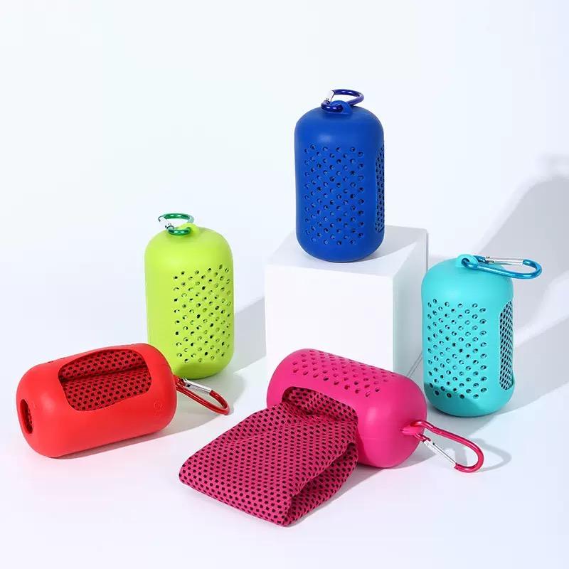 1PC 30 * 90cm toalha fria de silicone redonda, toalha de fibra ultrafina de secagem rápida, toalha de acessórios de praia, para esportes e fitness