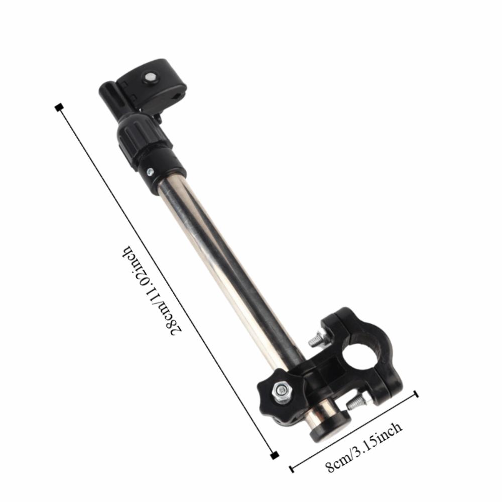 Length 28-41cm Bicycle Umbrella Stand Stainless Steel 360° Adjustment Baby Stroller Umbrella Stand for Handlebar Length 2-2.5cm