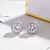 Luxury Full Rhinestone Round Princess Stud Earrings For Women Fashionable High End Jewelry Accessories Elegant Gift