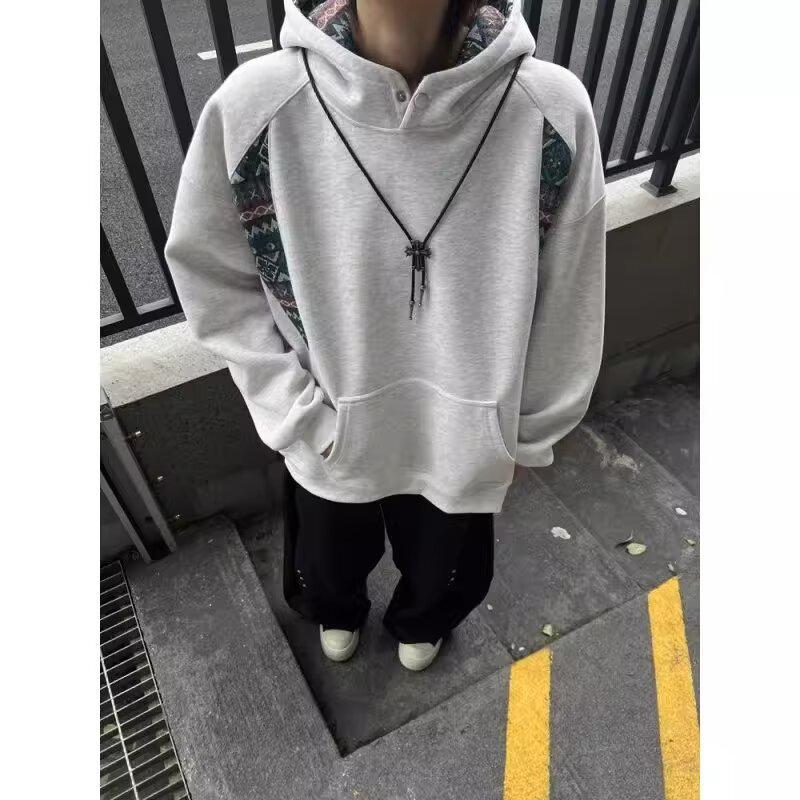 2025 Men's Autumn/Winter Patchwork Hooded Sweatshirt