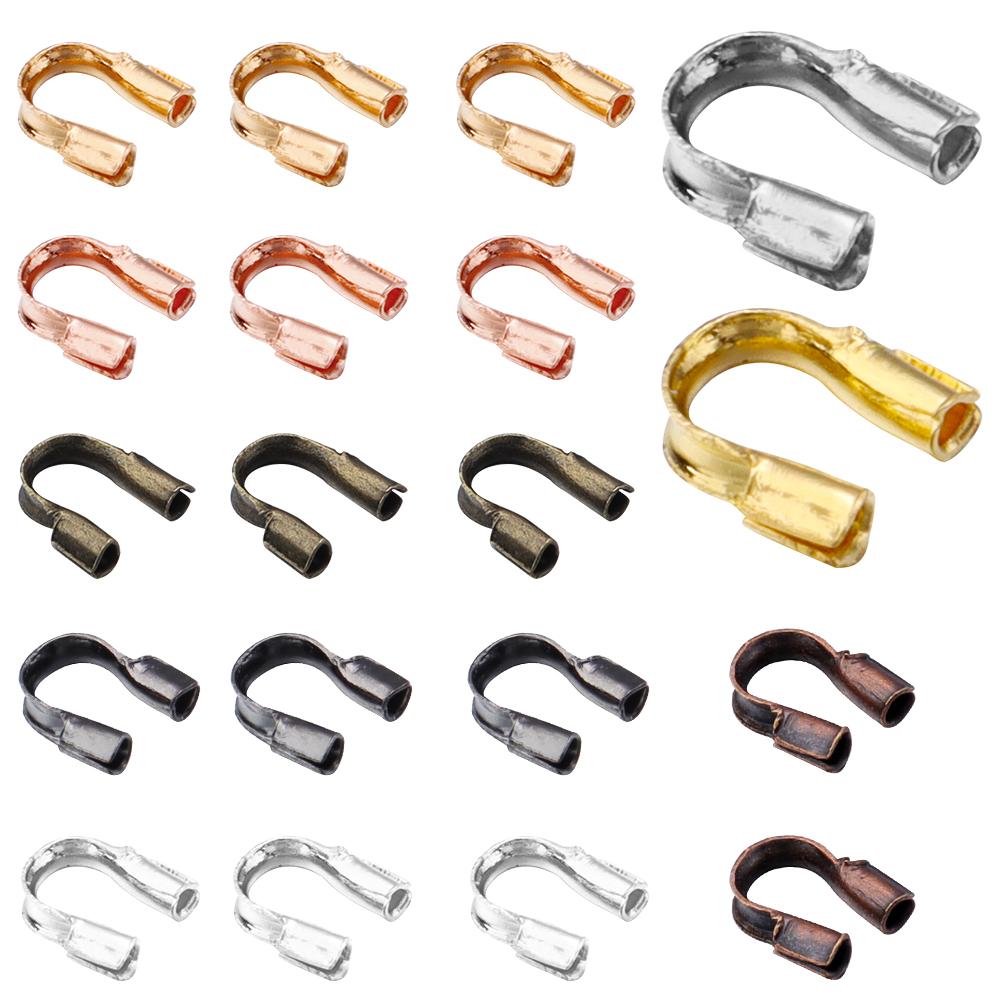 100pcs/lot 4.5x4mm Wire Protectors Wire Guard Guardian Protectors Loops U Shape Clasps Connectors DIY Jewelry Making Accessories