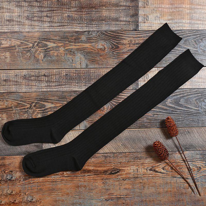 Women Long Socks Autumn Casual Warm Winter Stripe Knitted Thick Stockings