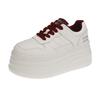 Premium Board Schuhe Angola Rot Casual Sportschuhe Damen Frühling und Herbst Neue Modelle Erhöhen Höhe Super Dicke Sohle