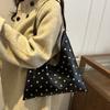 Magnetic Button Rivet Shoulder Bag Lightweight Underarm Bucket Handbag Summer