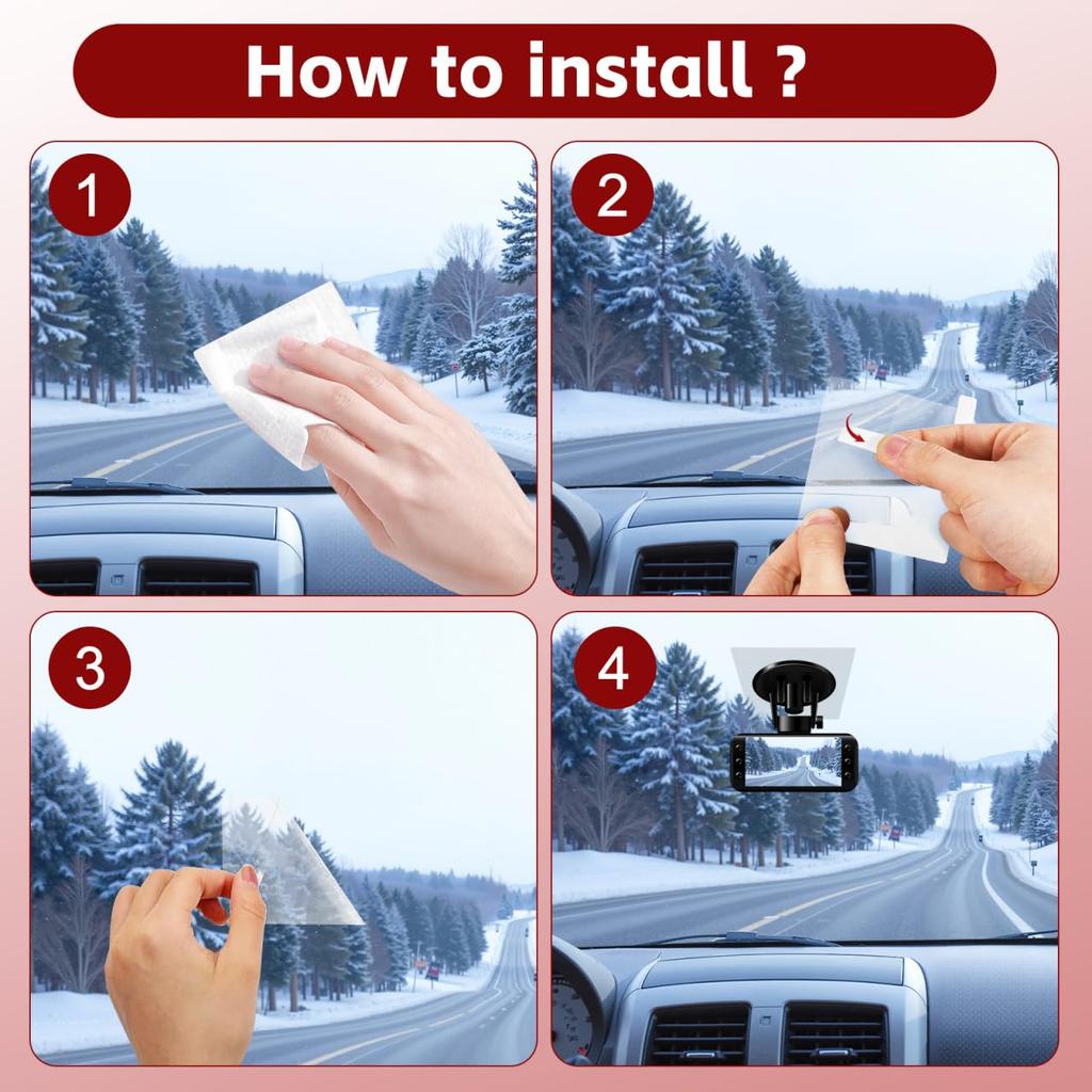 Iplusmile Car Windshield Sticker Drive Recorder Electrostatic Sheet Pack of