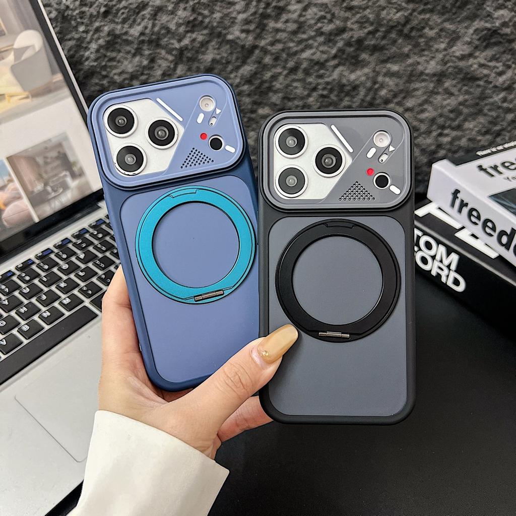 360° Rotate Bracket Magnetic Phone Case For iPhone Air 17 16 15 14 13 12 Pro Max 11 Plus 17E 16E For Magsafe Metal Stand Cover