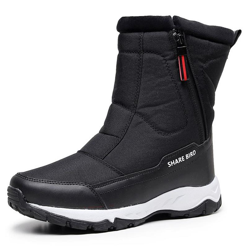 Men's Snow Boots Keep Warm Plush Winter Boots Men Outdoor Hiking Shoes Side Zipper Male Shoes Adult Fashion Cotton Boots 2025