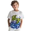 6 7 Letter Children's T-Shirts Cool Digital Print Boys Girls Summer Short Sleeve Casual Crew Neck Top Street Children's Clothing
