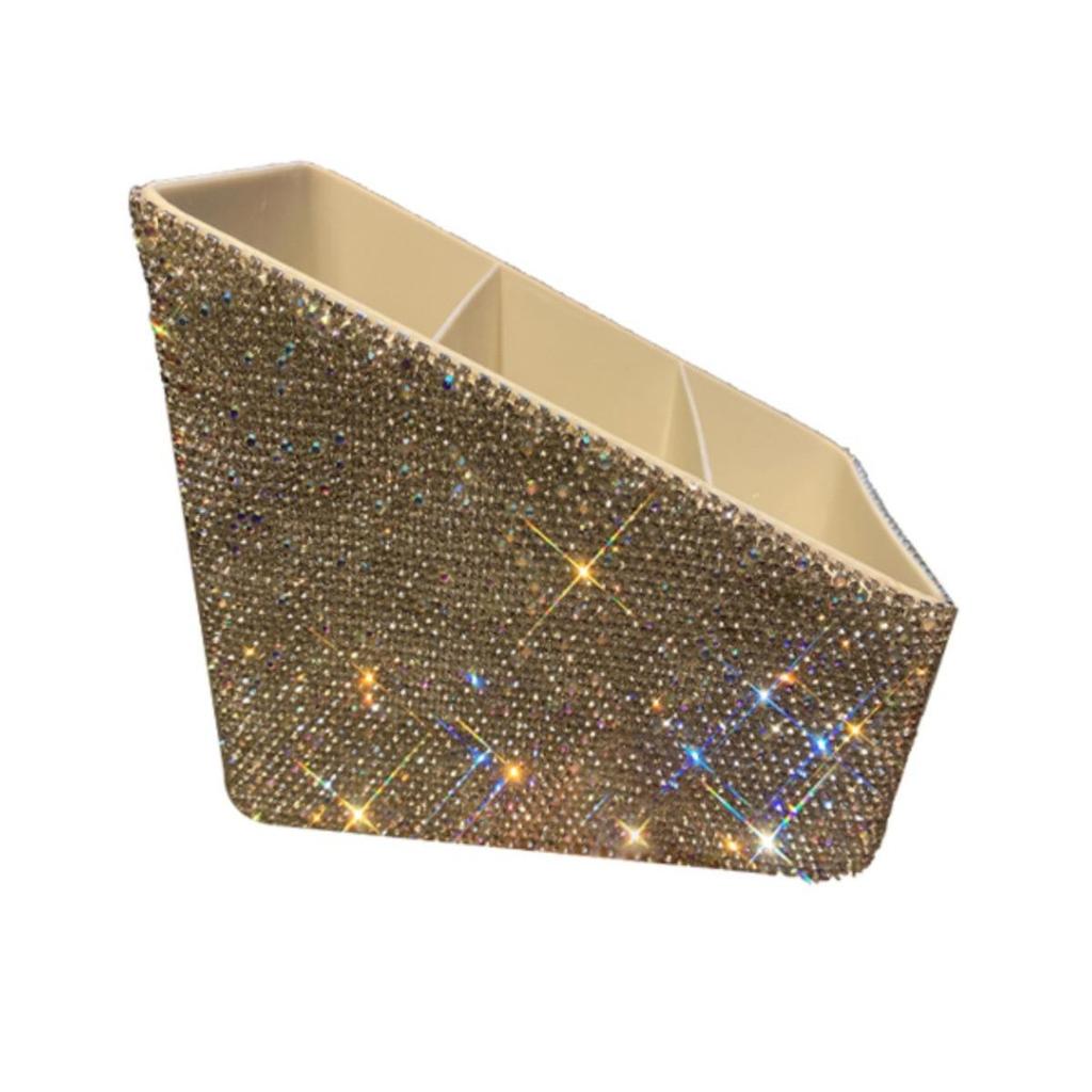 Elegant Diamond-Studded Desktop Storage Box for Living Room and Bedroom Cosmetics