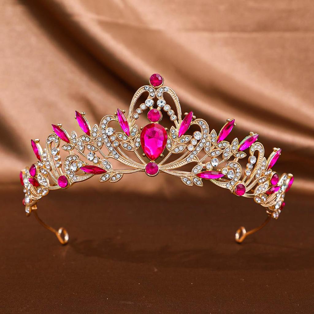 Tuanming Korean Rhinestone Crown: Elegant Princess Headdress for Weddings and Photography.