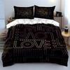 "LOVE Theme Black Bedding Set" Bedding Duvet Cover Set Duvet Cover Pillowcases (1 * Duvet Cover 2 * Pillowcases, without duvet insert)