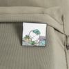 Cartoon Overwhelmed Book Lover Enamel Pin Exaggerated Figure Buried In Books Lapel Brooch Humorous Gift For Teens