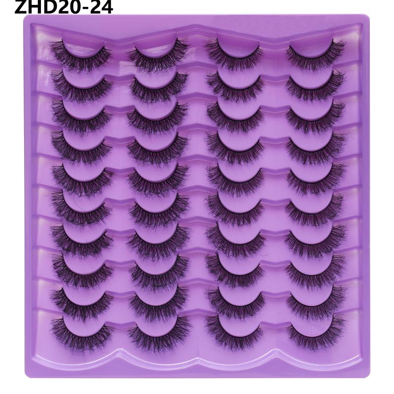 20 Pairs Faux Mink Lashes 3D Fluffy Natural Lashes Makeup False Eyelashes Russian Strip Lashes Eyelash Extension