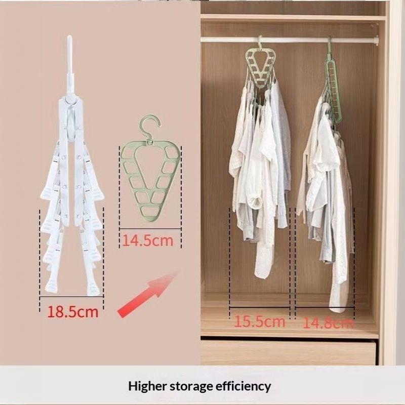 2Pcs 9 Hole Magic Clothes Hanger Closet Organizer Space Saving Multifunction Drying Racks Wardrobe Scarf Storage