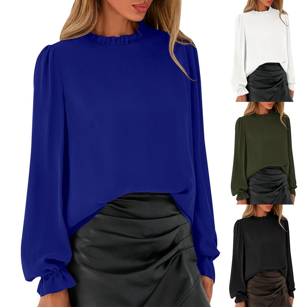 Women's Solid-color Fashionable Long-sleeved Top