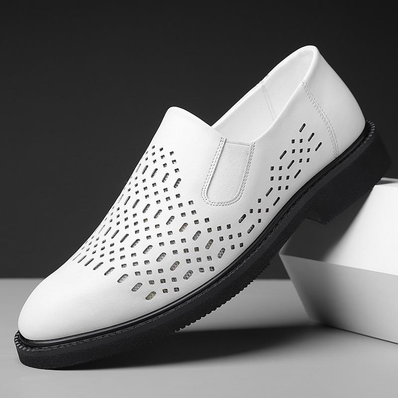 Módní návrhář Nová platforma Nazouvací Děrované Pánské Mokasíny Módní Kožené S měkkou podrážkou Pánské Společenské boty Ležérní Pánské Sandály Zapatos