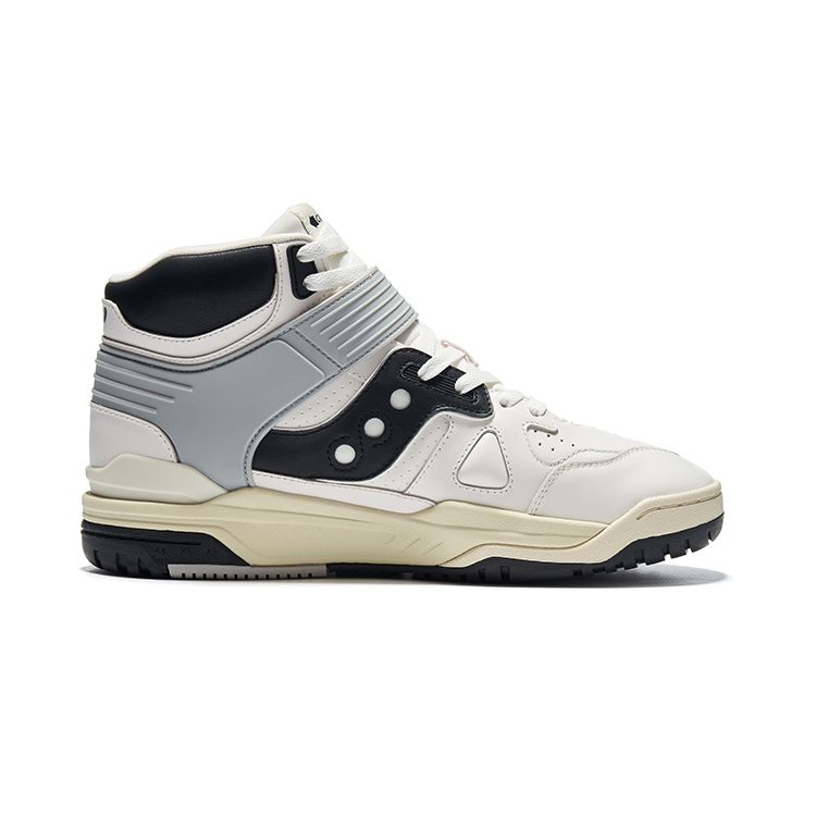 SAUCONY Cross 90 Mid Casual Retro Rutschfest Langlebig High Top Sneakers Unisex Sneakers Weiß Schwarz S79048-1