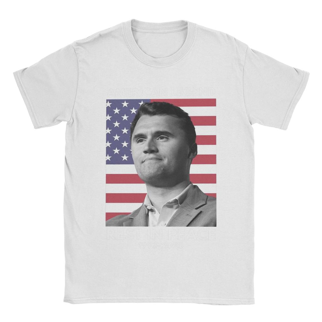 Charlie Kirk T-Shirts for Men  Fun Pure Cotton Tee Shirt Crew Neck Short Sleeve T Shirt 6XL Clothing