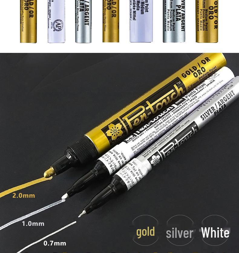 Sakura Flower Gilding & Outline Pen Set - Gold & Silver