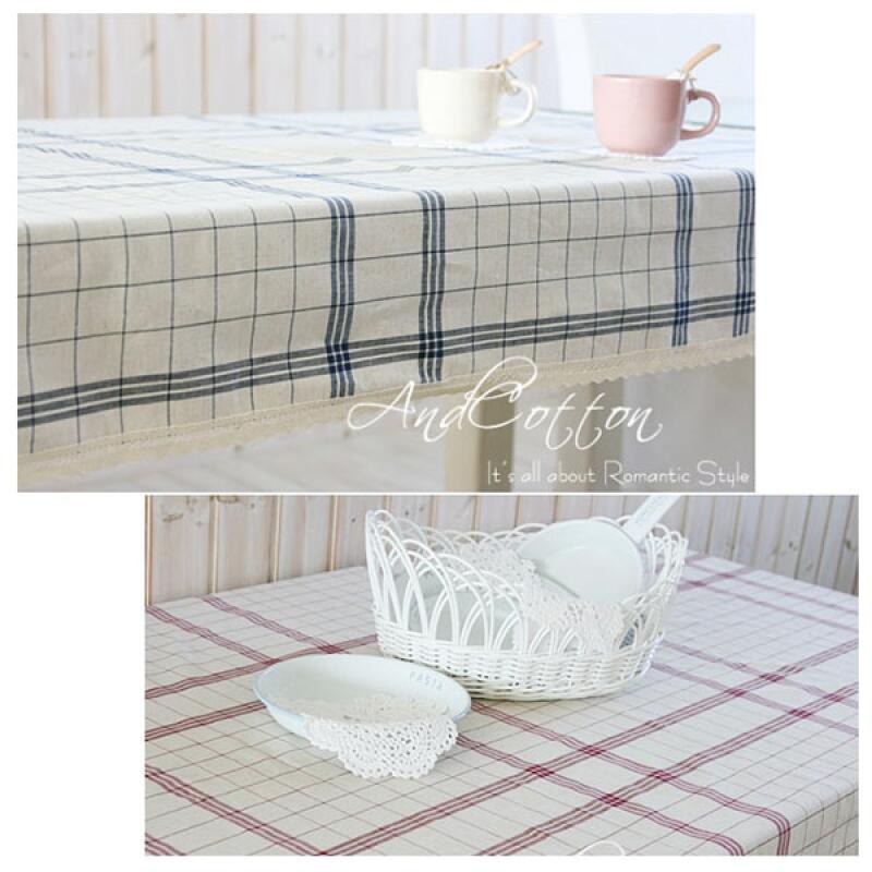 Basic Linen Tablecloth (Rectangular, 6-seater) 105x210 (2 colors) Blue