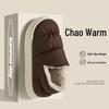 Men's and Women's Winter Waterproof Cotton Slippers - Silent, Plush, Warm, Thick Sole, Closed Heel, Deodorant Down Cloth