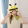 Pălărie de Spectacol Galbenă Tip Scurt cu Expresie Drăguță Pălărie Amuzantă 3D de Albină Articole de Acoperit Cap de Pluș Animal Accesorii de Costum