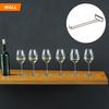 Uxcell 5-Piece Wine Glass Rack Set, 11.81" Iron Wine Glass Rack, Under-Cabinet Stemware Rack, Wall-Mounted Wine Glass Holder for Bars, Coffee Shops, R