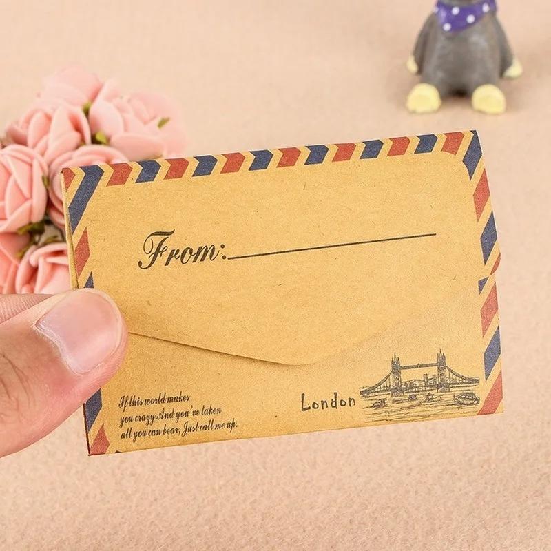 45 Sheets/set Retro Vintage Kraft Paper Envelopes Mini Cute Kawaii Cartoon Stationery Post Letter Envelope Gifts
