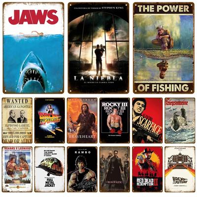 Vintage Filmposter Retro Blechschild Ästhetisches Wohnzimmer Kino Metallschild Industrielle Heimwanddeko Dekorative Metallwa