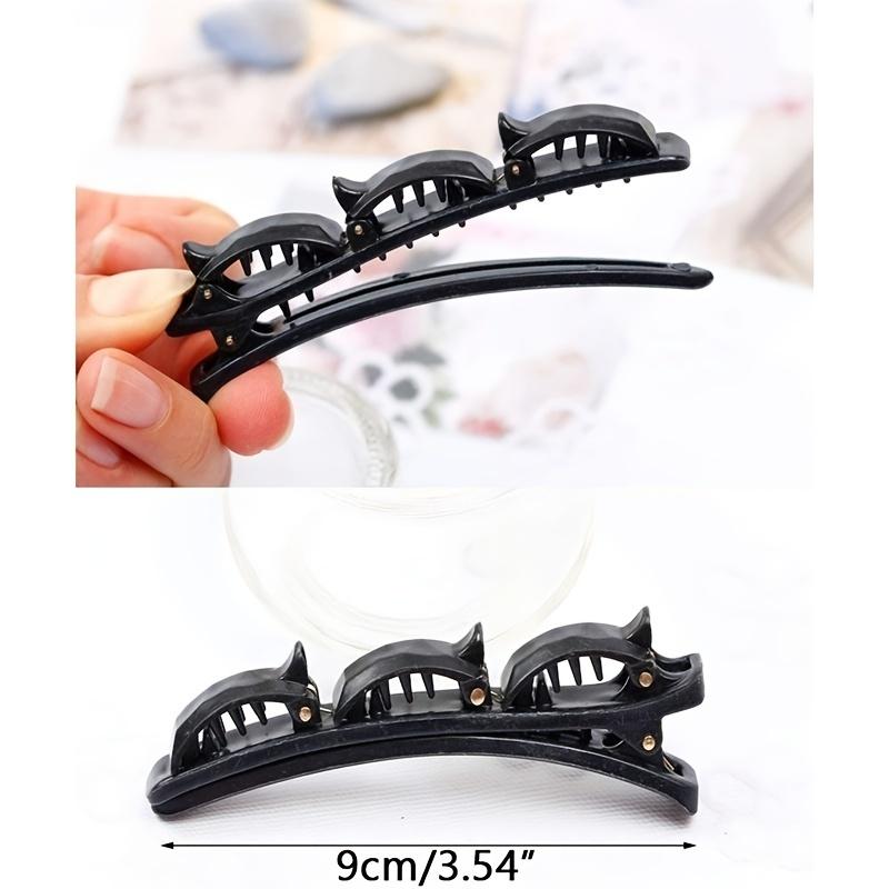 Elegant Plastic Hair Clips, Double Clip Twist Side Clamp, Solid Color Hairpin Set for Styling and Holding Hair in Place