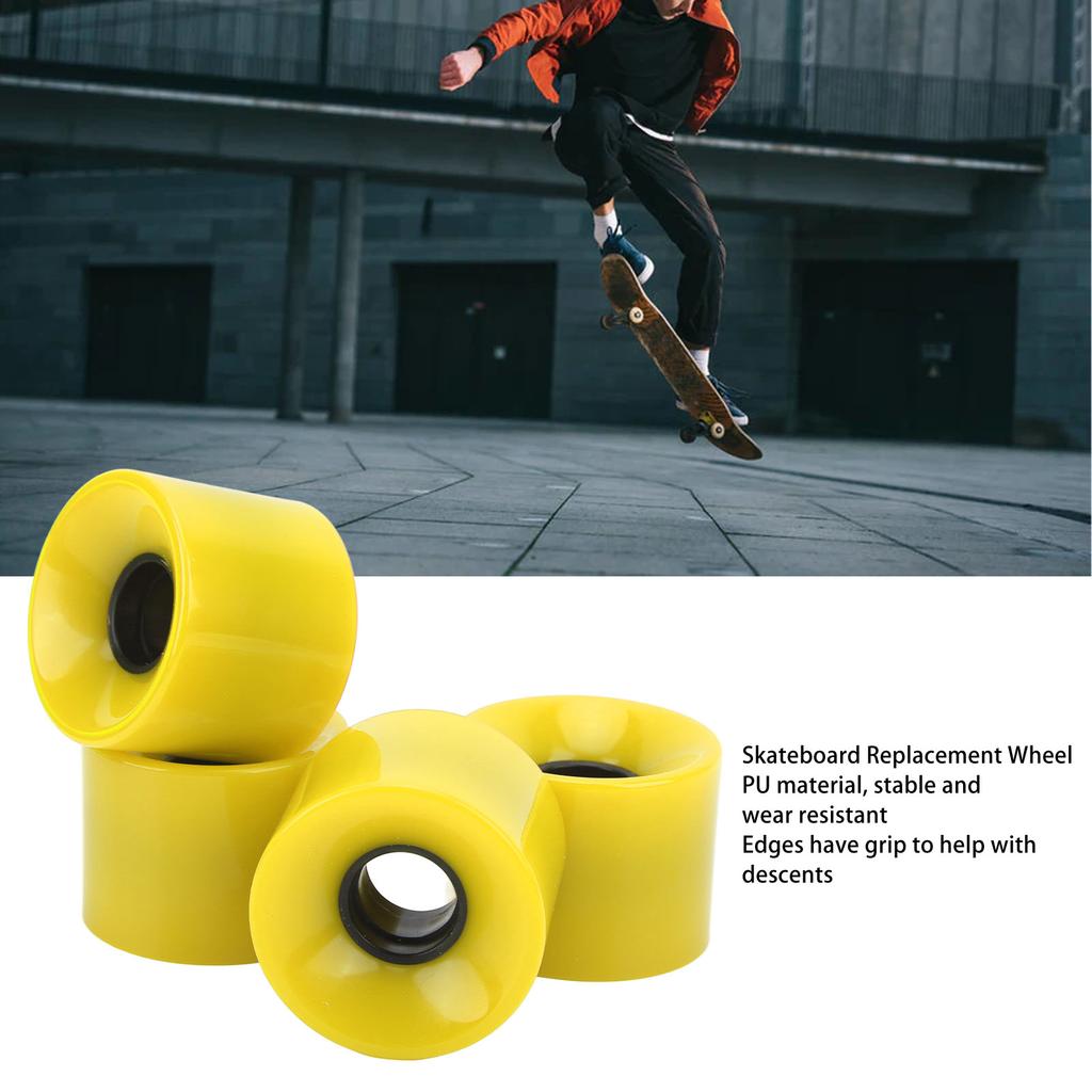 4PCS PU Wheel Replacement Low Noise Multifunctional Land Surfboard Roller Casters