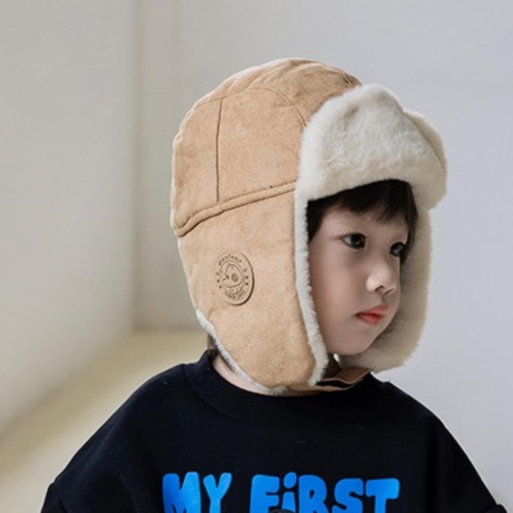 Warm Ear Protection Hats Cute Plush Pilot Hat Fashion Kids Bear Ears Hat  Children