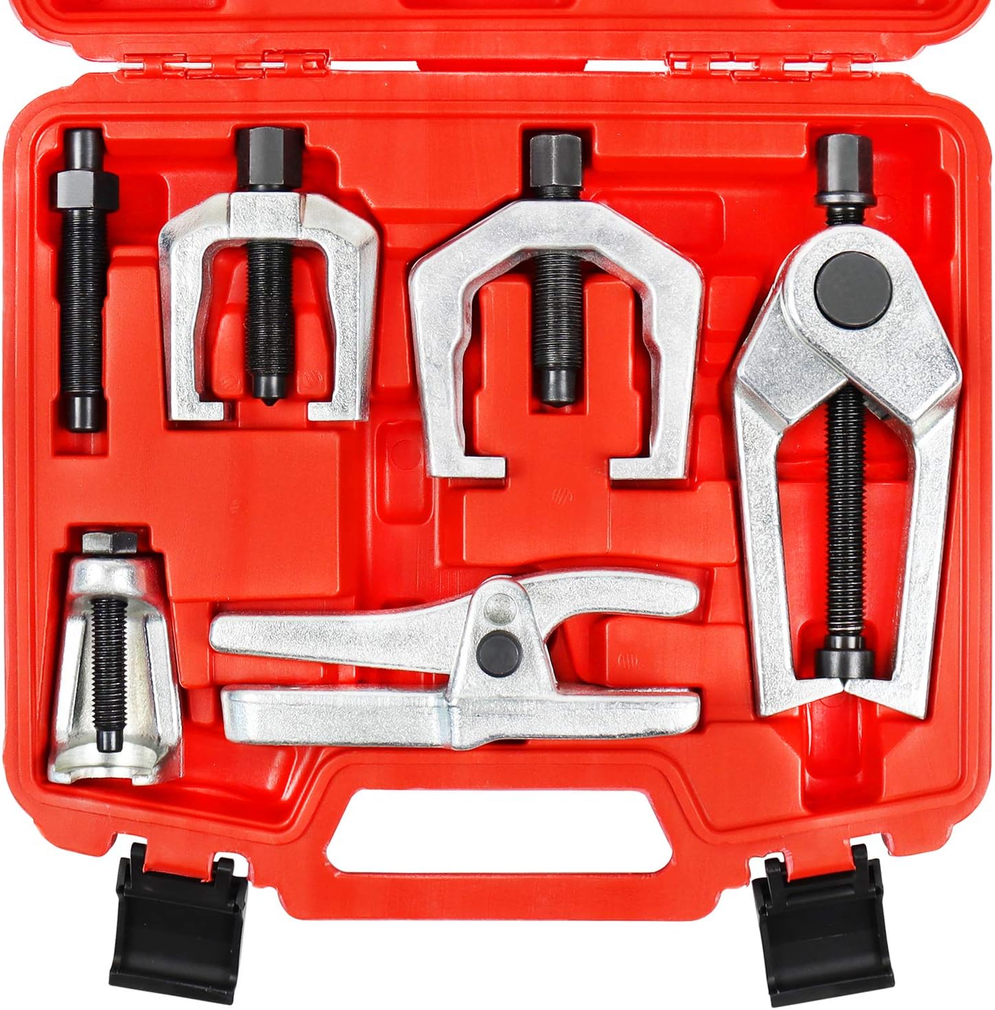 

Front End Service Tool Set, 5-Piece Ball Joint Separator, Tie Rod End Puller, Pitman Arm Remover for Car SUV Light Truck червоний