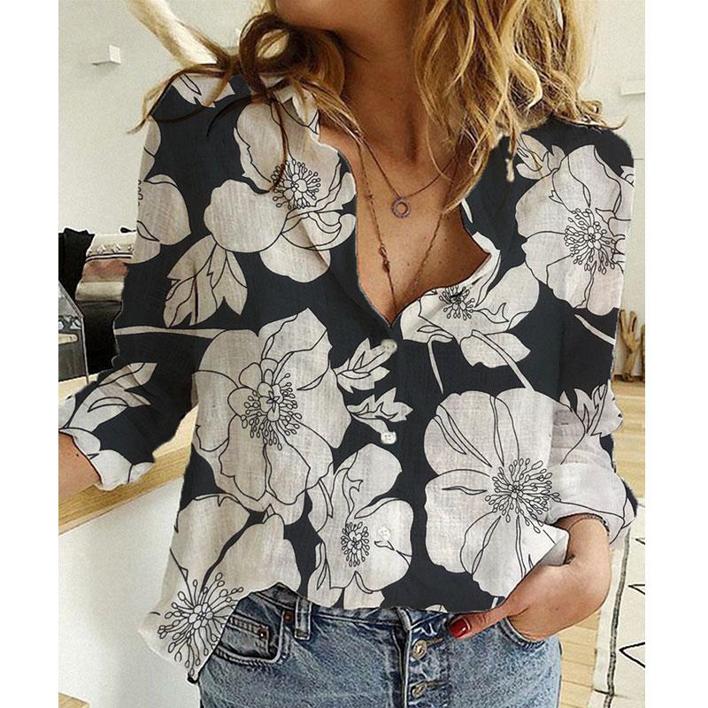 Womens Polyester Blouse Tops Ladies Baggy Long Sleeve Casual T-Shirt