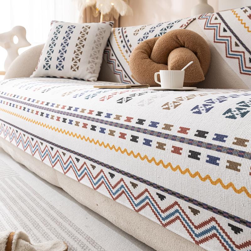 Cotton and Linen Sofa Cushions For Seasons Anti-Slip and Stain-Resistant Seat Pads  Model Linen and Coarse Fabric Sofa Cover